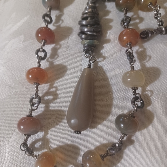 Stephen Dweck Beaded Y Drop Toggle Necklace, SS - Picture 7 of 13